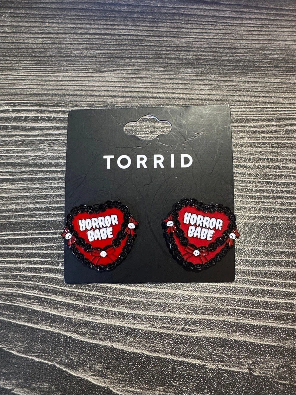 Torrid Horror Babe Cake Earrings Black & Red